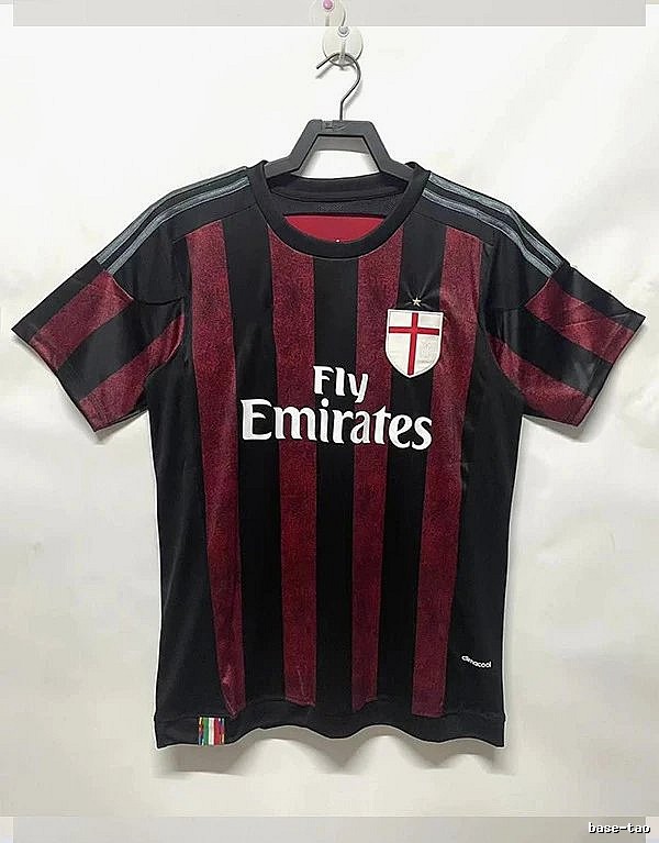 AC Milan Daily Retro soccer jersey Red Black Striped with Visual Detail