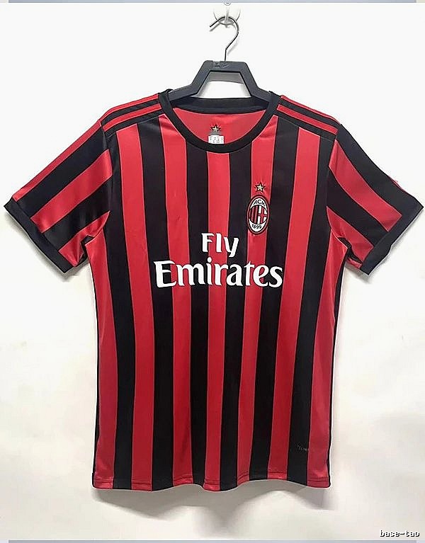 AC Milan Streetwear Retro soccer jersey Red Black Striped with Practical Shape