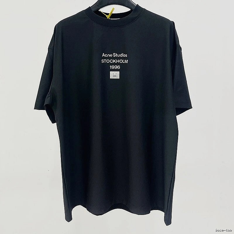 Acne Studios 2090-80 Black Style Ac908066 Stockholm Logo T-Shirt Airport Outfit