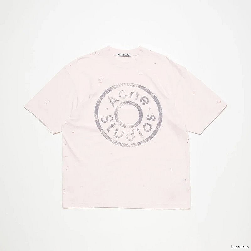 Acne Studios 2090-80 Pink Multicolor Pink Style Ac908041 Stockholm Logo T-Shirt Commuter Look