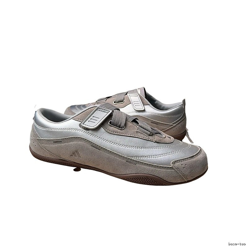 Adidas retro-style silver-gray sports shoes