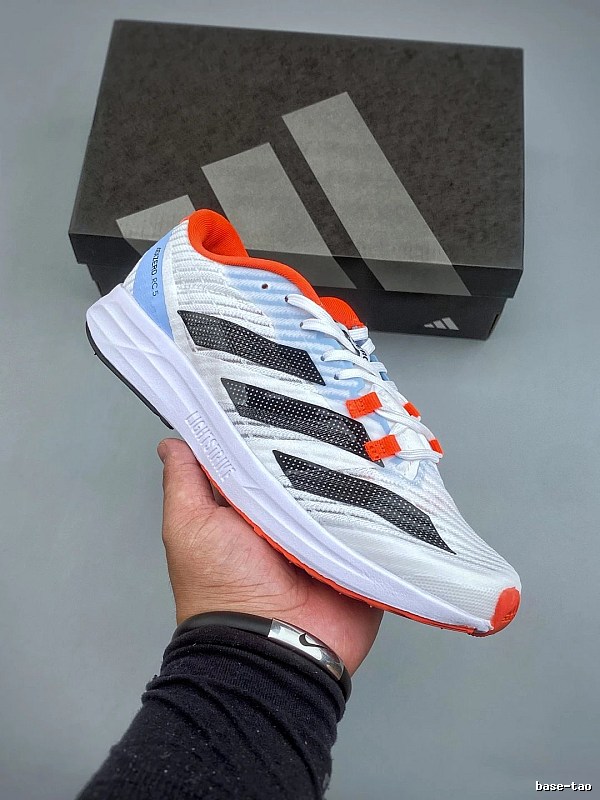 Adidas White, Black and Orange Road Runners, Mixed Panel Finish