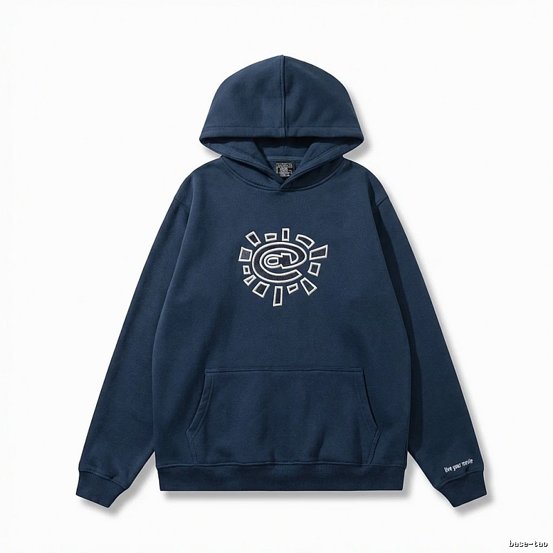ADWYSD retro-style navy blue hoodie