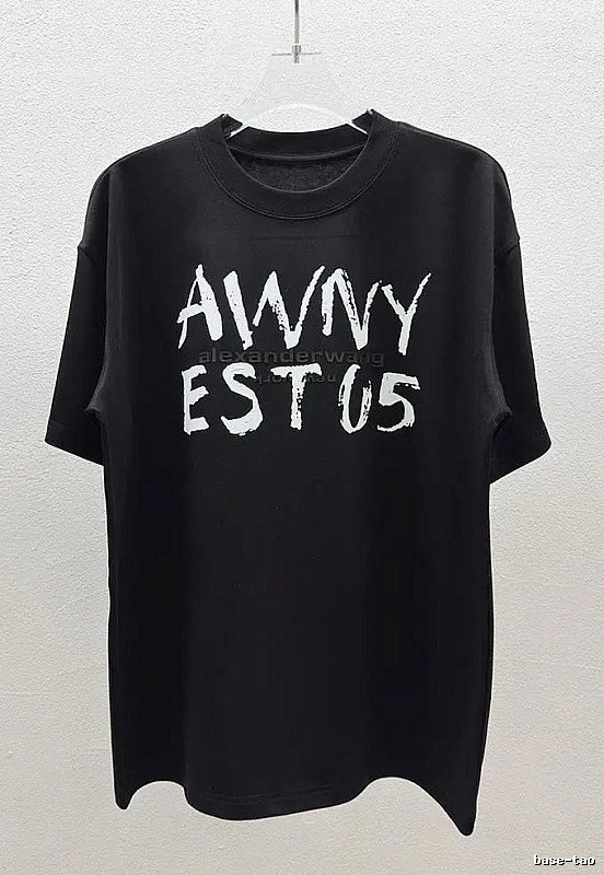 Alexander Wang Alphabet Street Style Black T-Shirt