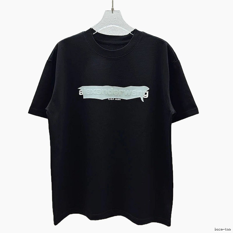 Alexander Wang Foam Logo Street Style Black T-Shirt