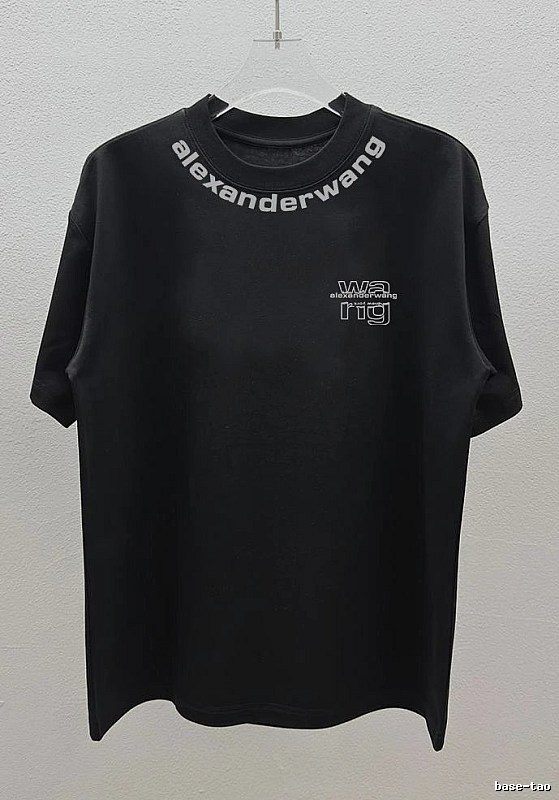 Alexander Wang Letter Print Street Style Black T-Shirt