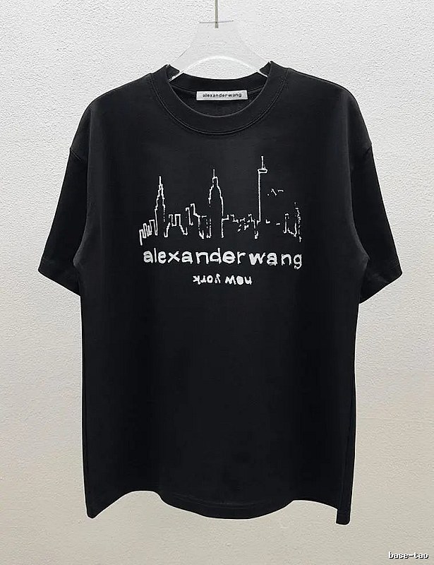 Alexander Wang Trendy & Cool Skyline Print Black T-Shirt