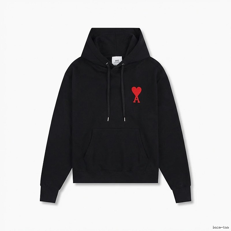 AMI Embroidered Heart Black Sweatshirt