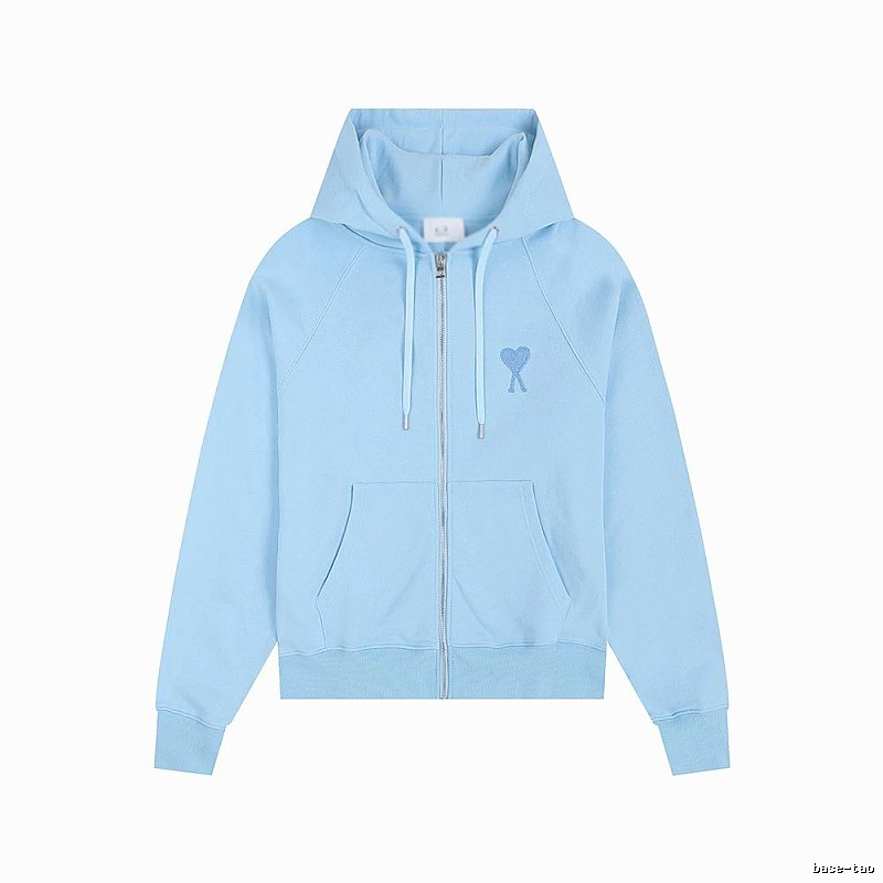 AMI Love Embroidery Light Blue Hoodie