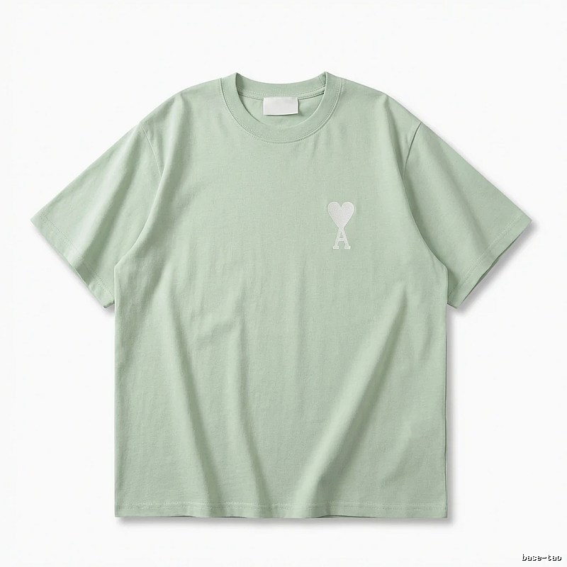 AMI Love Series Simple Style Light Green T-shirt
