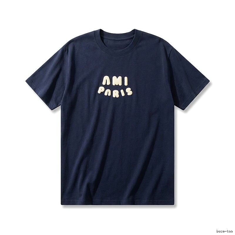 AMI minimalist style dark blue T-shirt