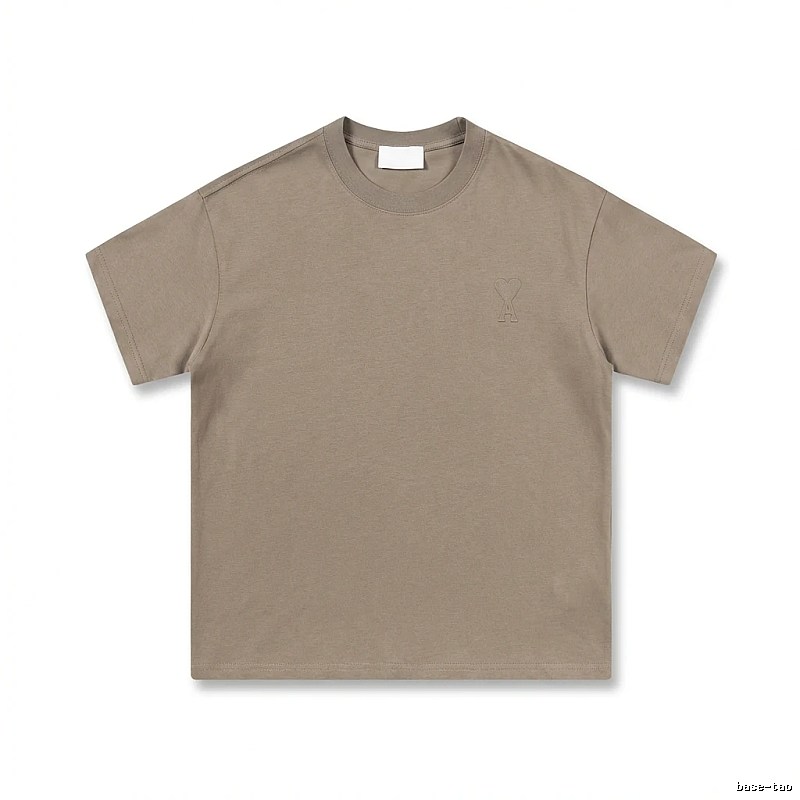 AMI minimalist style khaki T-shirt