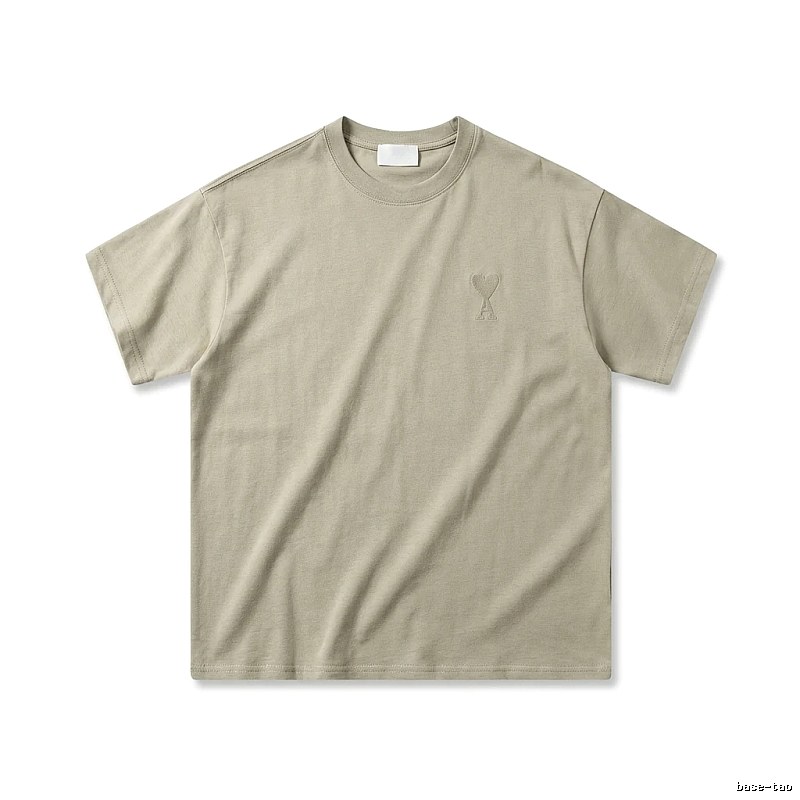 AMI minimalist style khaki T-shirt