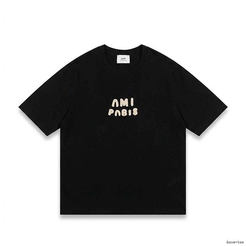 AMI Paris Alphabet Style Black T-shirt