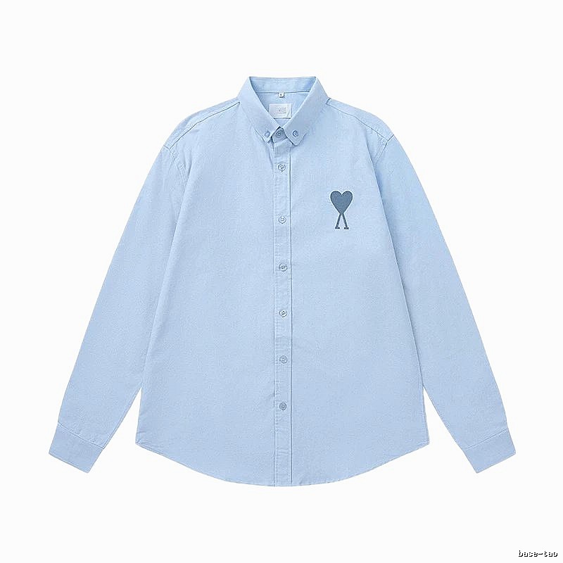 AMI series minimalist style blue shirts