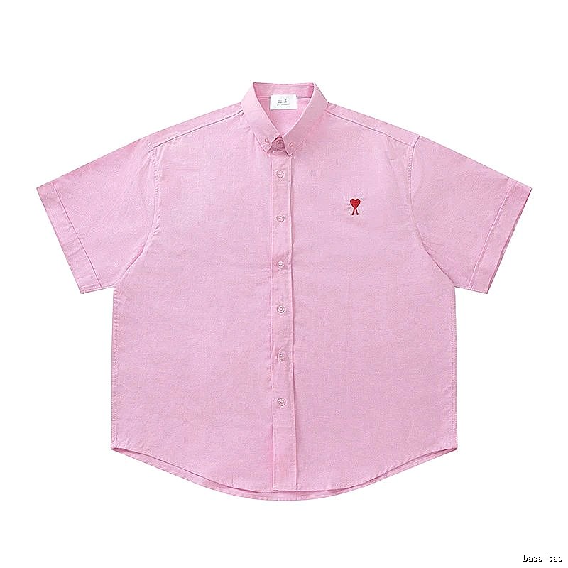 AMI series minimalist style pink shirt