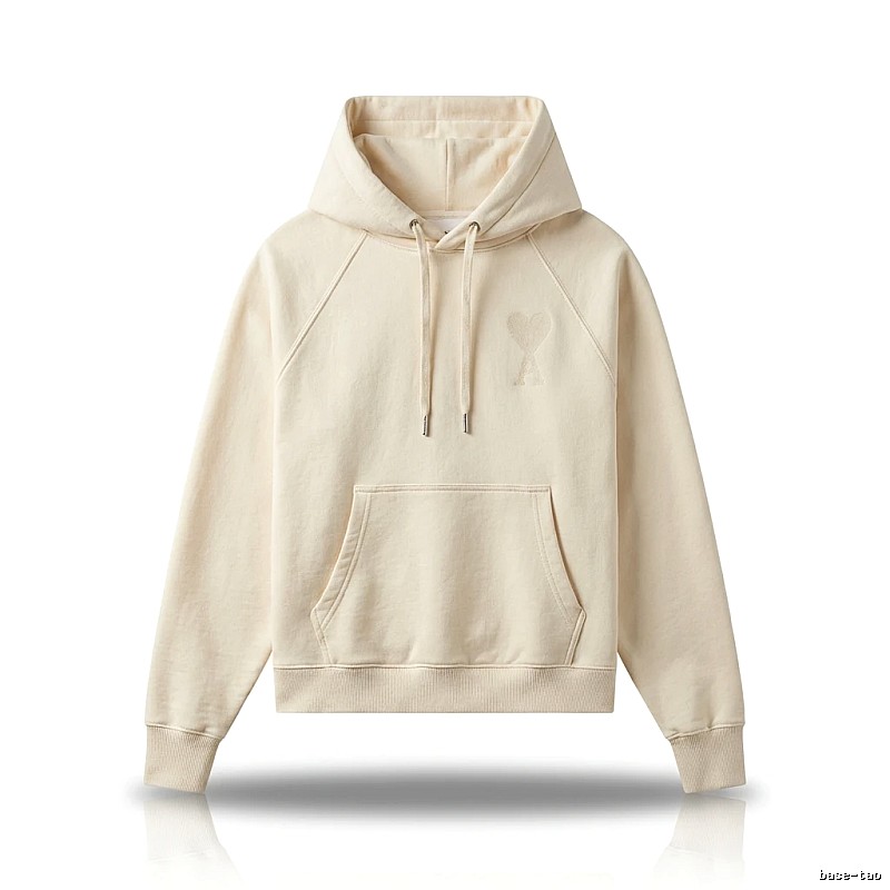AMI simple and casual style off-white hoodie