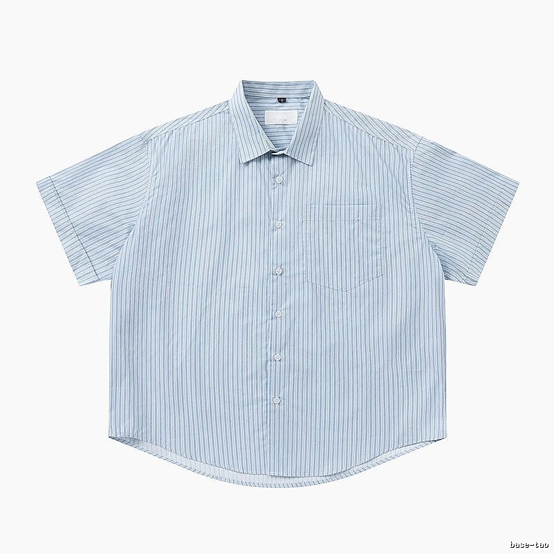 AMI striped minimalist style blue shirt