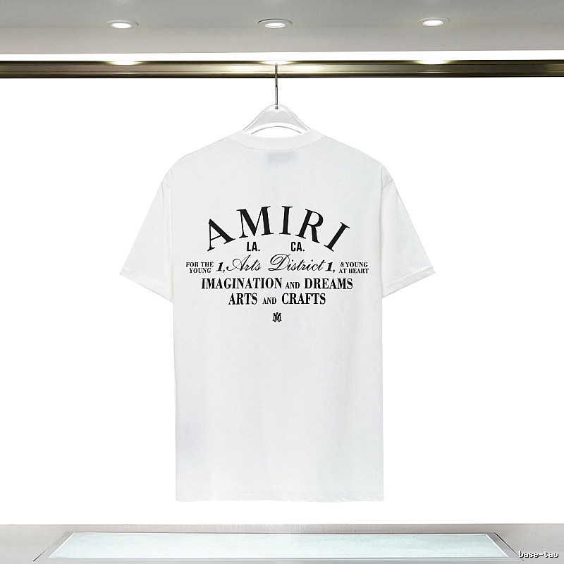 Amiri Casual Graphic T-shirt White Blue Amiri for Comfortable Styling