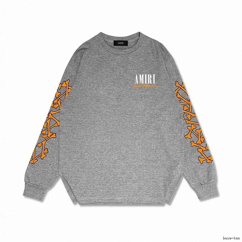 AMIRI Grey and Orange Trendy and Cool Sweatshirt
