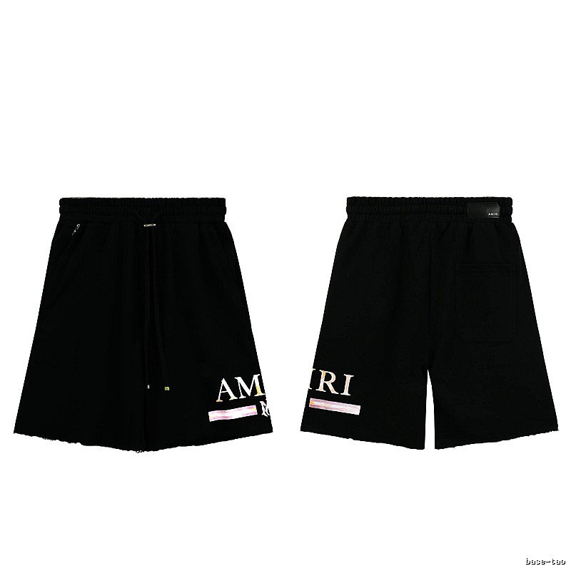 AMIRI Letter Print Street Style Black Shorts