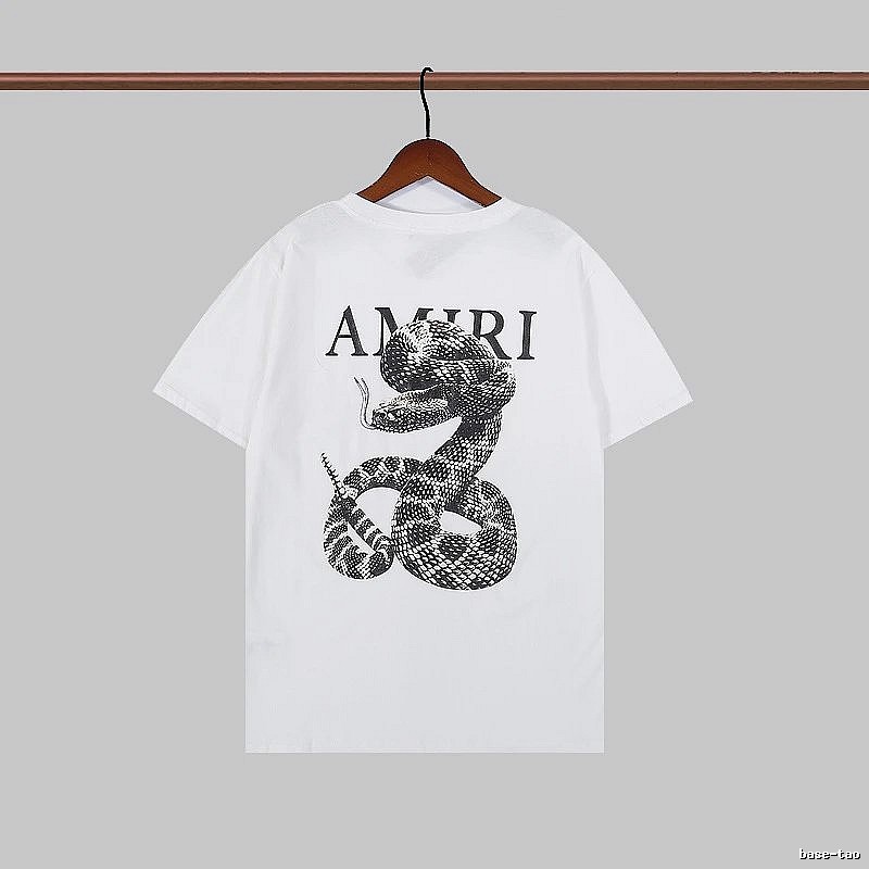 Amiri Resort Graphic T-shirt White Blue Amiri for Travel Looks