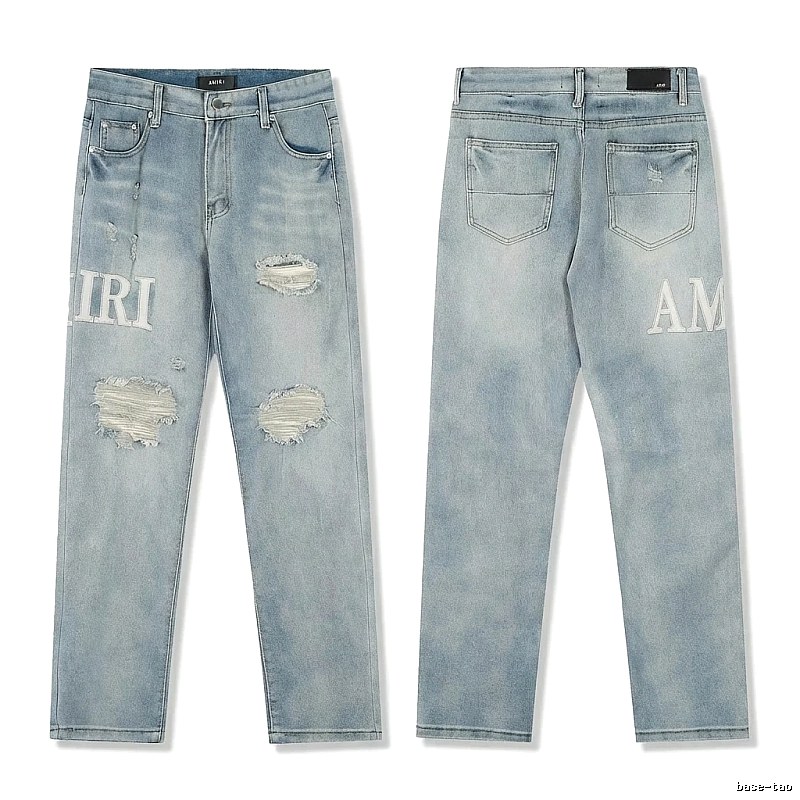 AMIRI Ripped Denim Blue Jeans