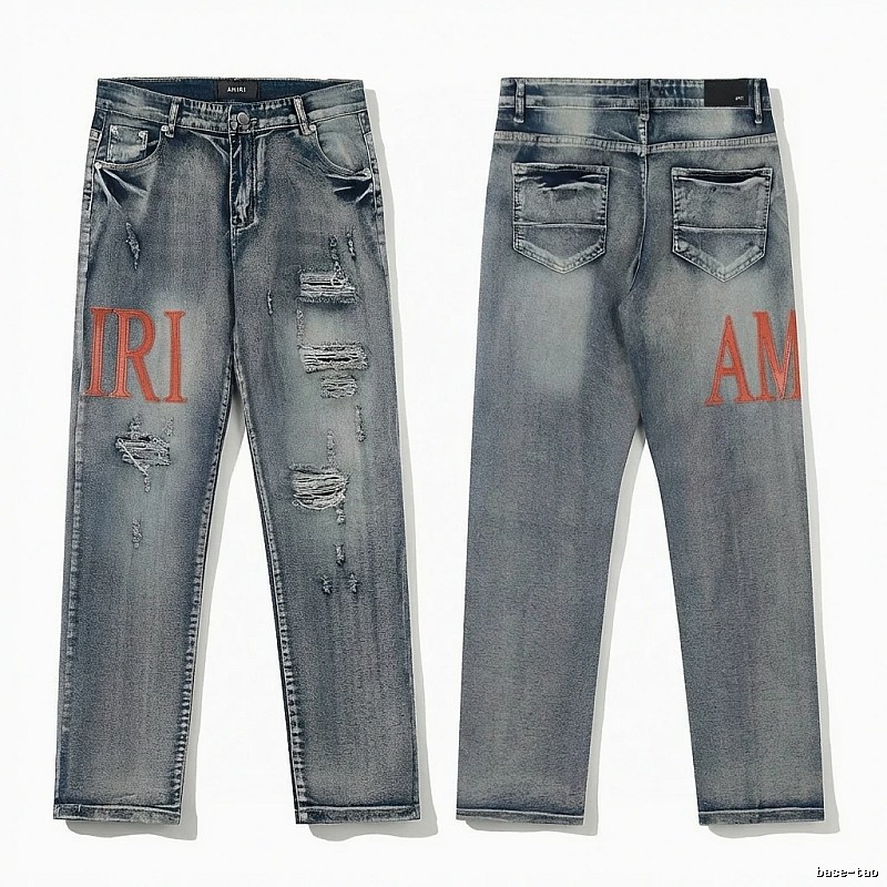 AMIRI Ripped Denim Blue Jeans