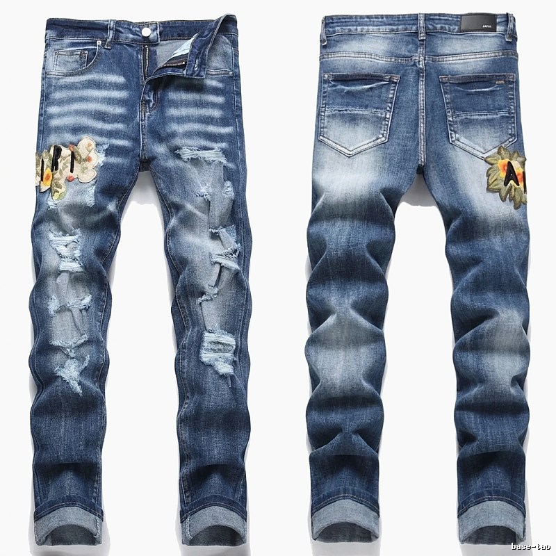 AMIRI Ripped Embroidered Jeans