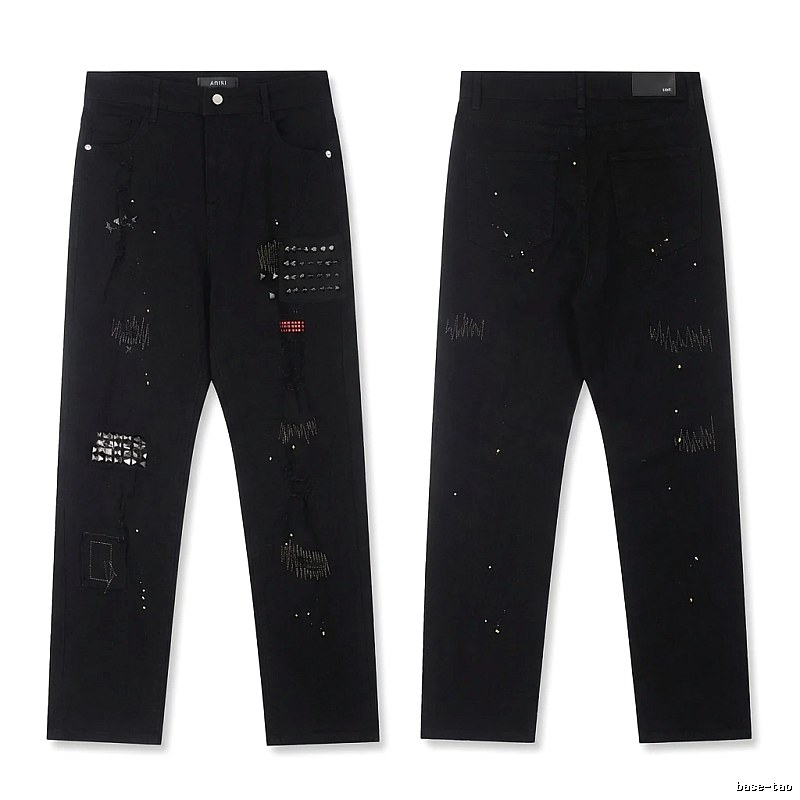 AMIRI Rivet Punk Style Black Pants