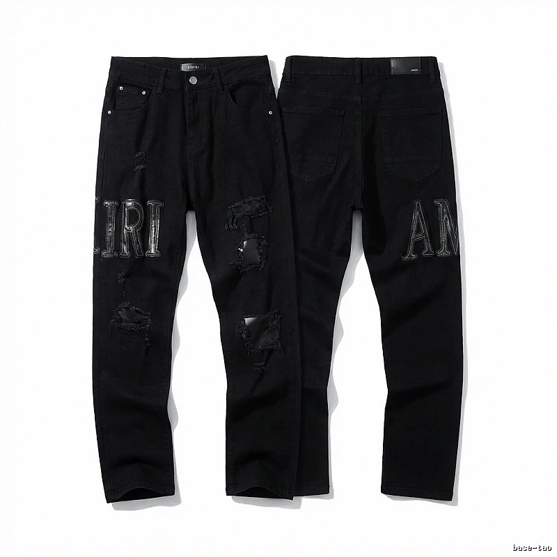 AMIRI Trendy Black Jeans with Holes