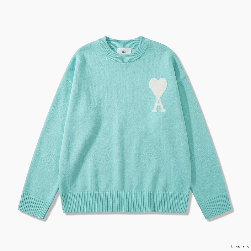 AMIRI's fresh-style blue sweater with a heart design.