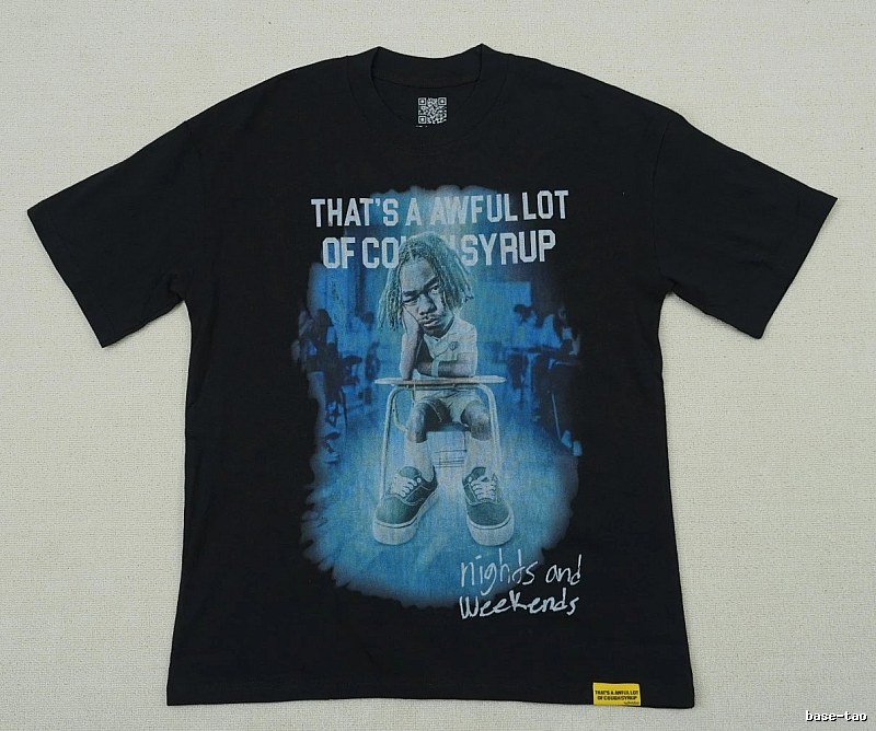 AwfulLot Portrait Print Street Style Black Short-sleeve T-shirt