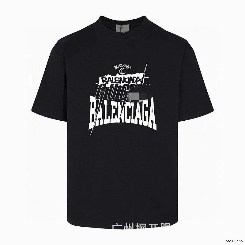 Balenciaga Co-branded Street Style Black Short-sleeve T-shirt