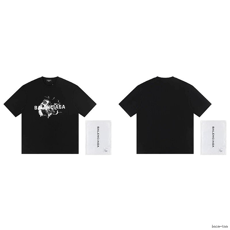 Balenciaga Distressed Print Cool Trendy Black T-Shirt