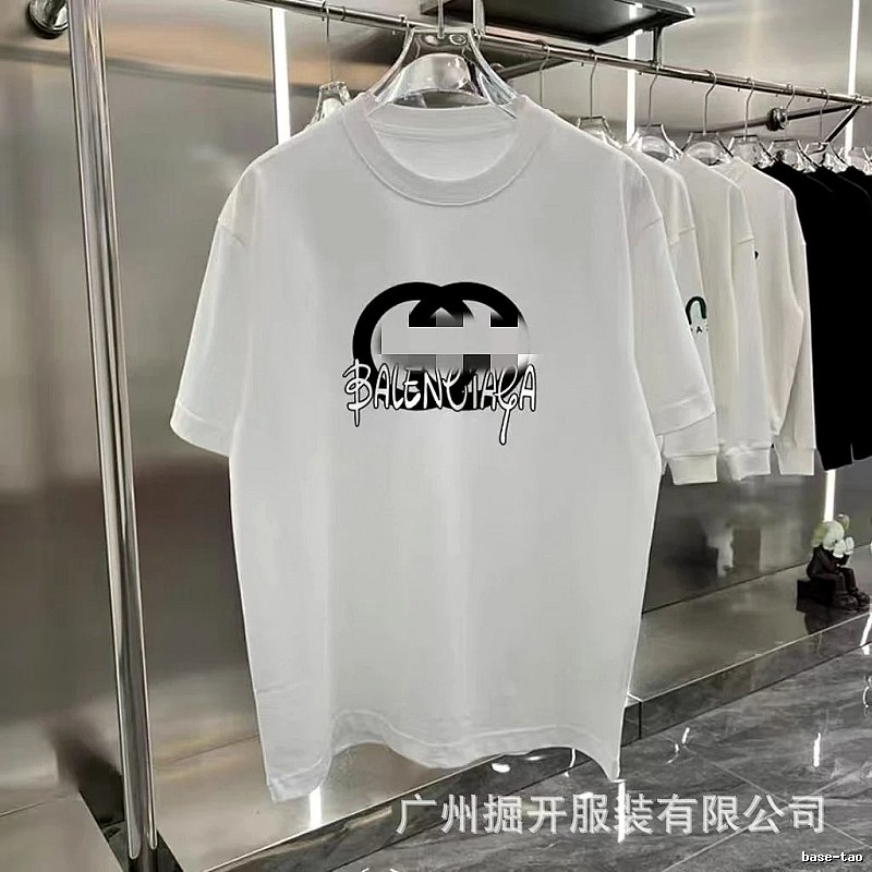 Balenciaga Graffiti Collaboration Street Style White T-Shirt
