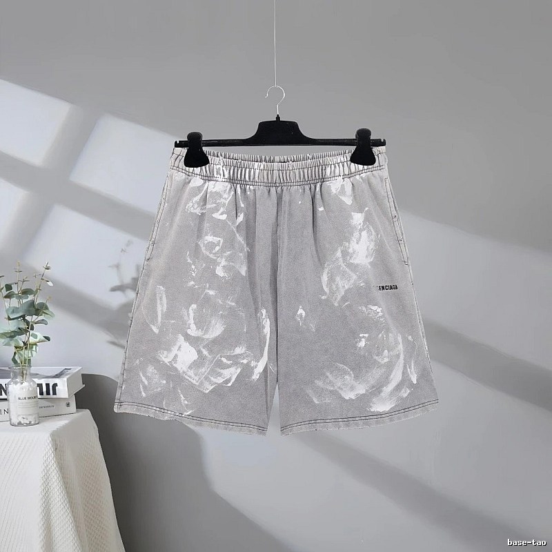 Balenciaga graffiti-style grey shorts