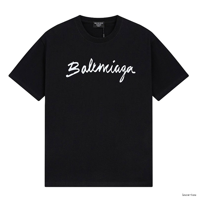 Balenciaga Handwritten Trendy Style Black T-shirt