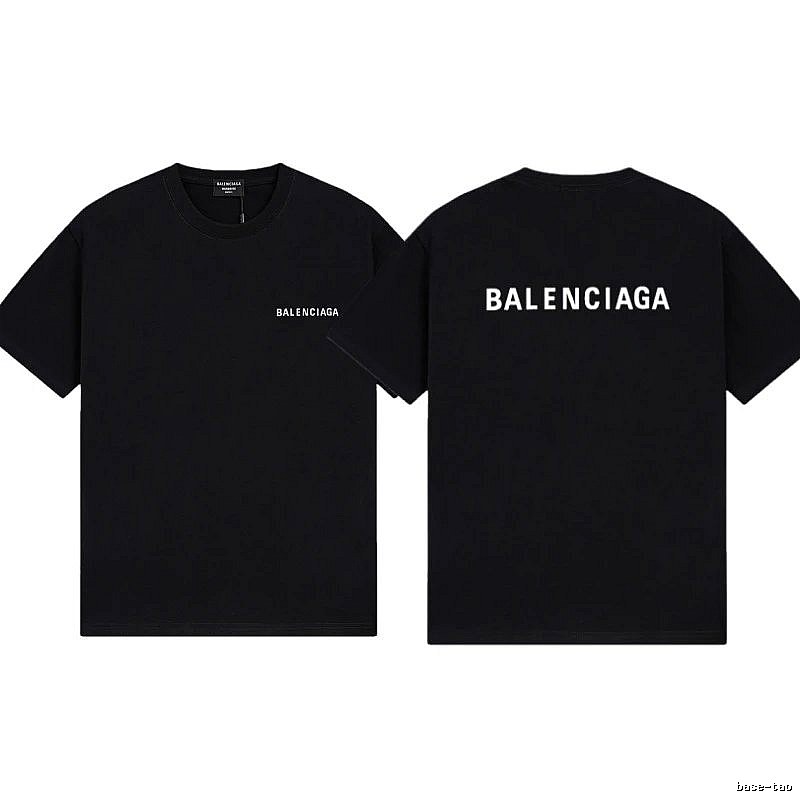 Balenciaga Letter Print Minimalist Style Black T-shirt
