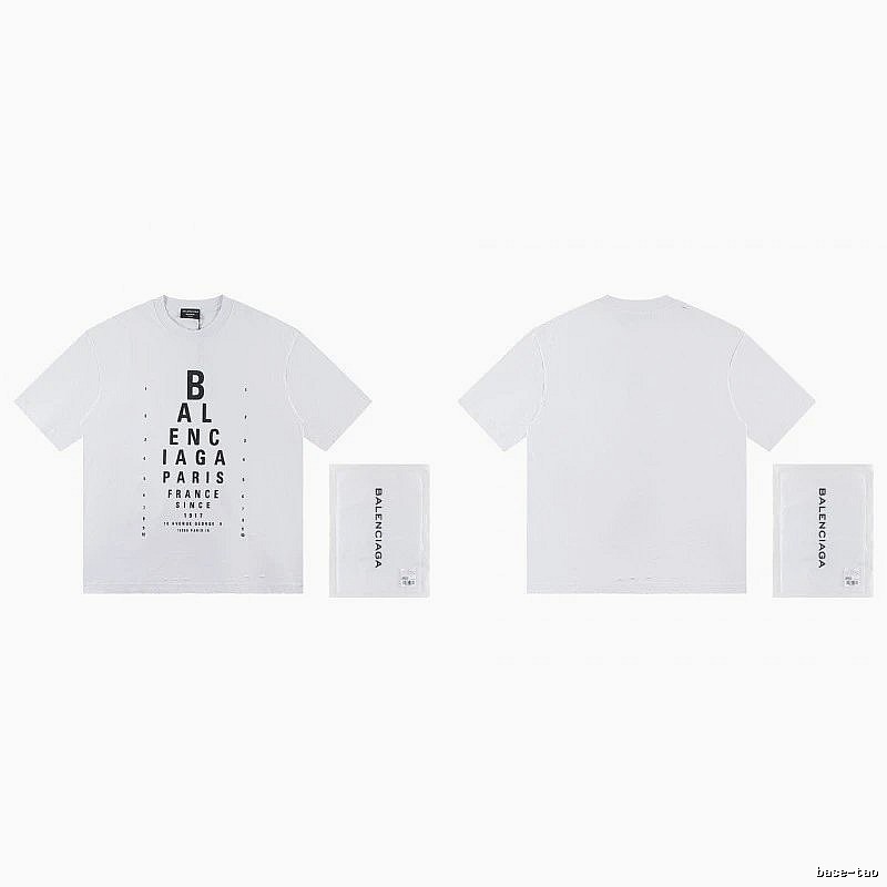 Balenciaga Letter Print Street Style White T-Shirt