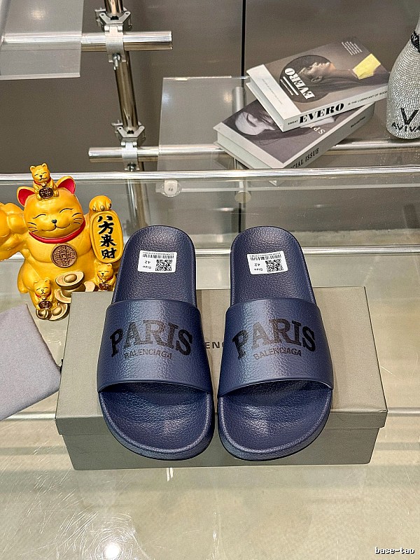 Balenciaga Paris Casual Style Navy Blue Slide Sandals