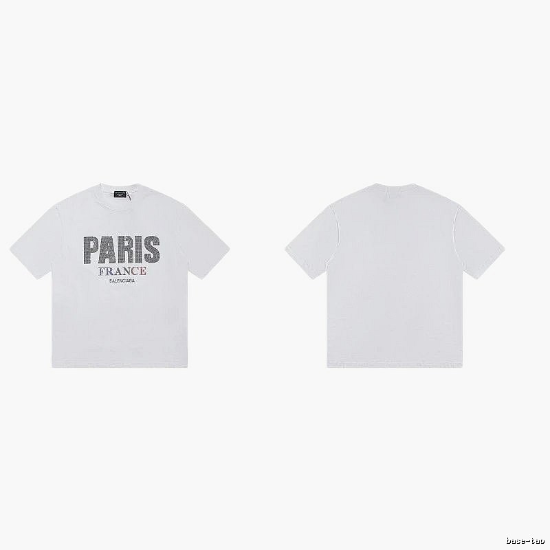 Balenciaga Paris Collection Minimalist Style White T-Shirt