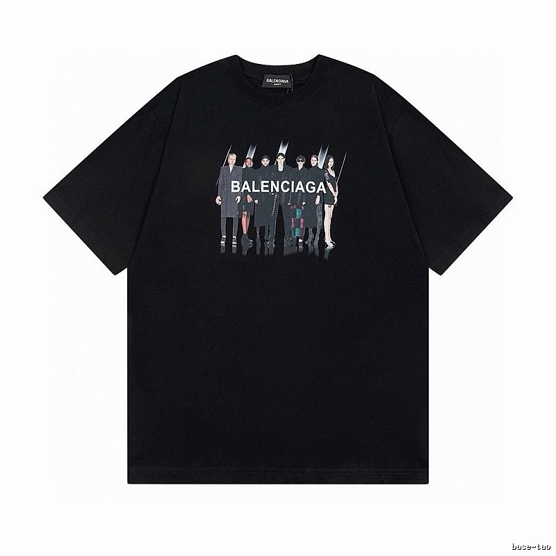 Balenciaga Portrait Print Trendy Black T-Shirt