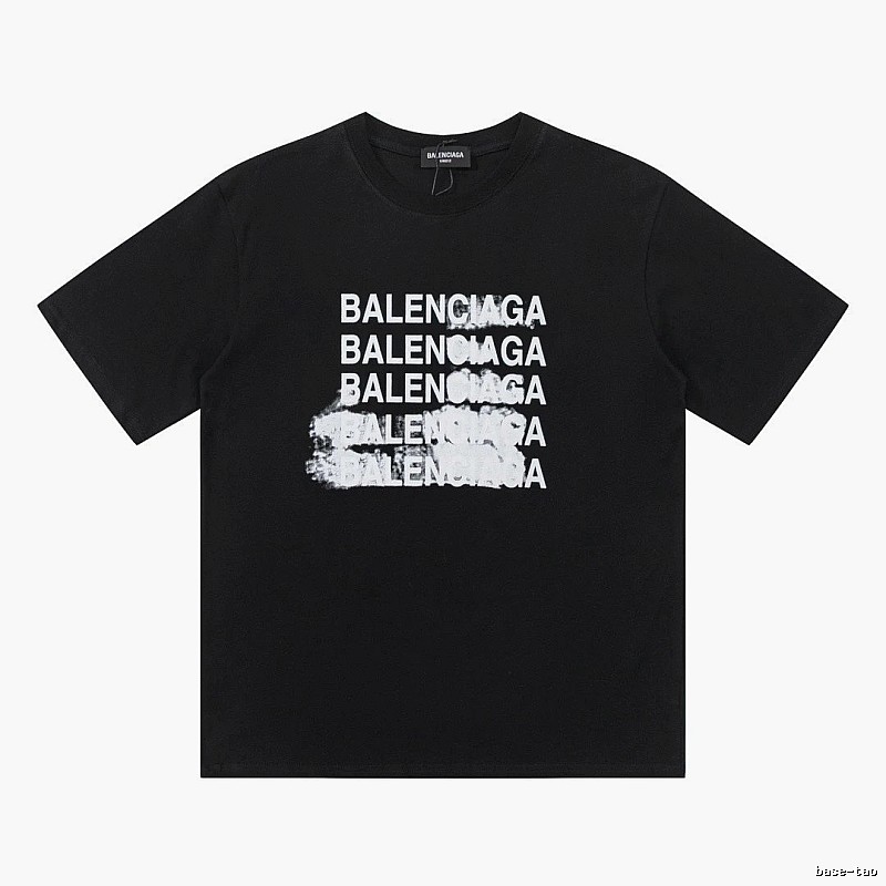 Balenciaga Repeated Print Trendy Black T-shirt