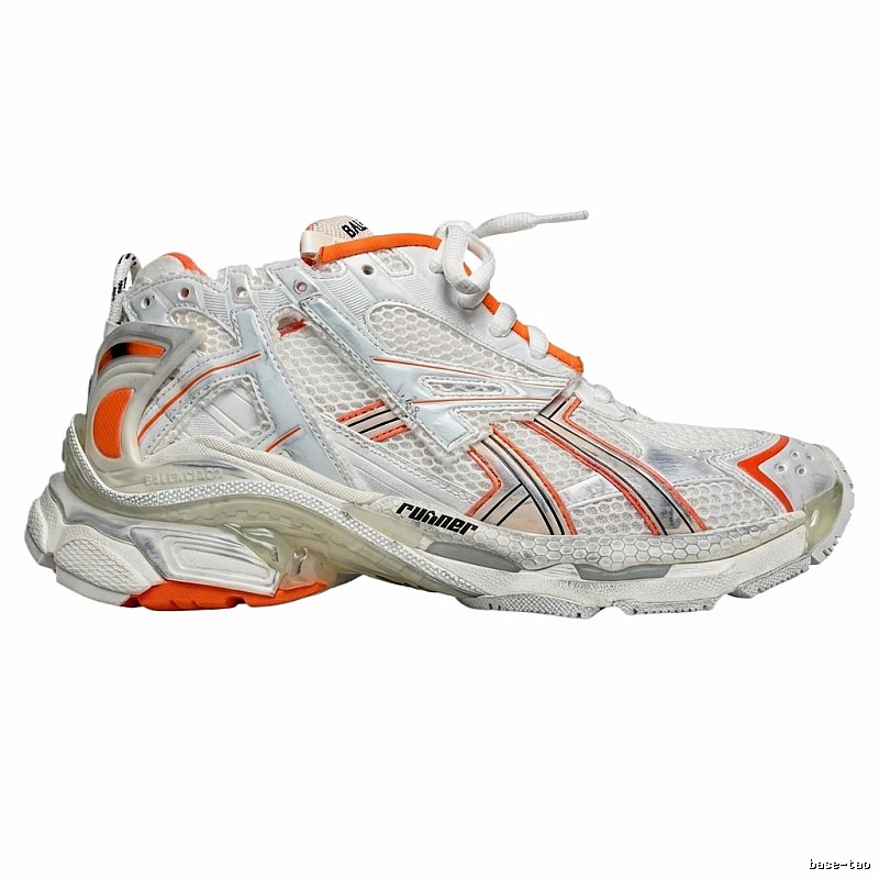 Balenciaga retro orange and white sneakers