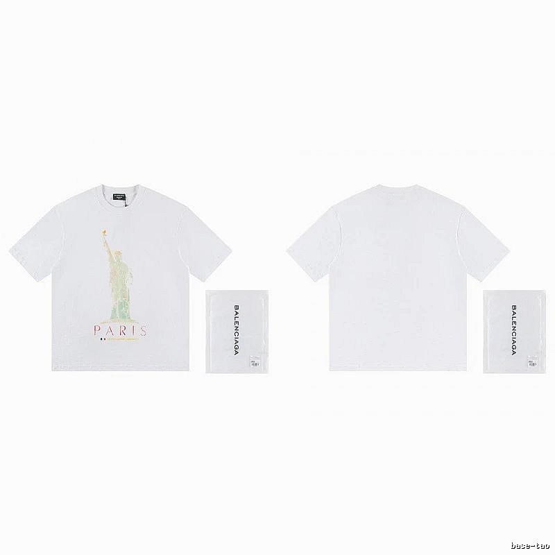 Balenciaga Trendy White T-shirt with Statue of Liberty Print