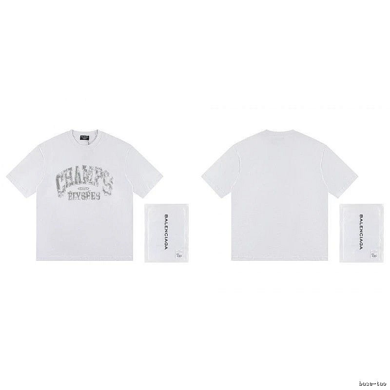 Balenciaga Vintage Distressed Lettering White T-Shirt