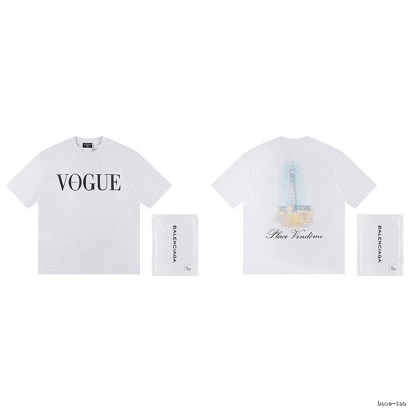 Balenciaga VOGUE Printed Trendy White T-Shirt