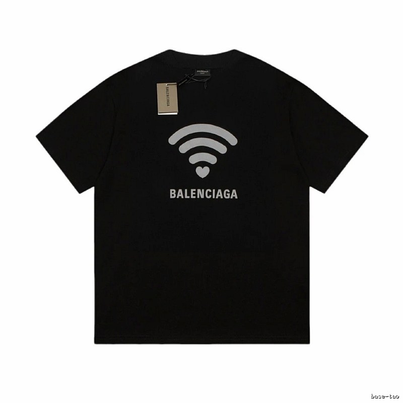 Balenciaga WiFi Printed Trendy Black T-shirt
