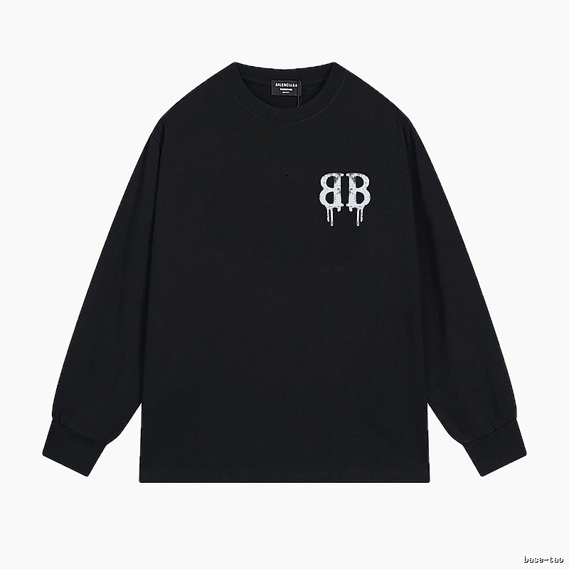 Balenciaga's dark style black long T-shirt